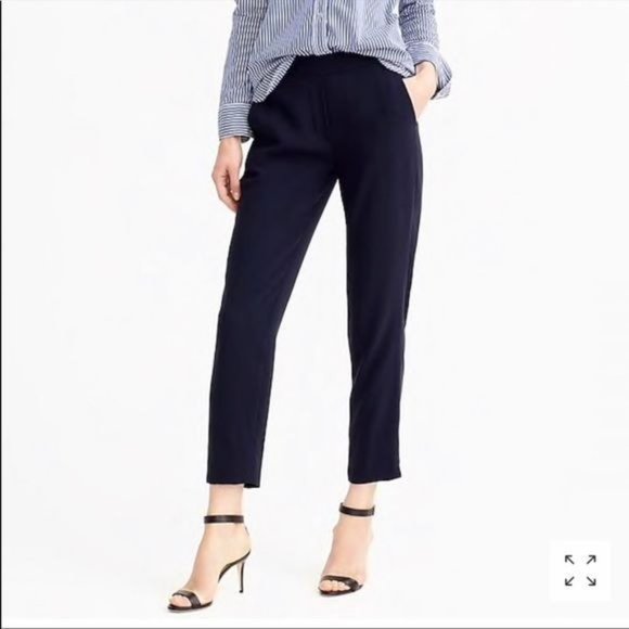 J. Crew Pants - J. Crew Navy Blue Cropped Easy Pants Trousers Sz 8
